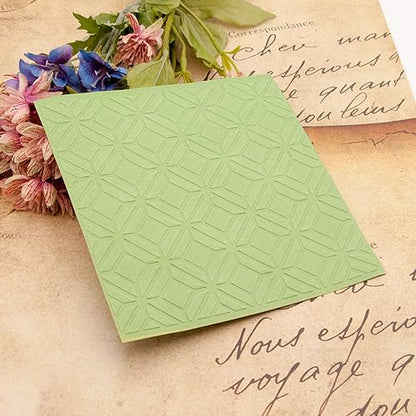 Arbuya Geometric Background Plastic Embossing Folder (5.9"x5.9''| Geometric Pattern) Paper Crafts Plastic 3D Textured Impressions for Card Making Scrapbooking