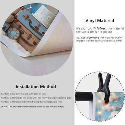 YongFoto Travel Adventure Aircraft Backdrop 5x3ft Cute Clouds Sky Airplane Photography Background Adventure Awaits Baby Shower Boy 1st 2nd Birthday Party Banner Kids Portraits Photoshoot Wallpaper - color: Style 7, size: 5ftx3ft