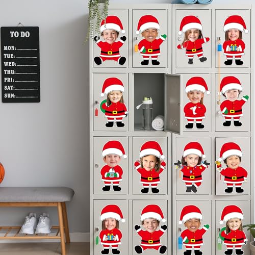 60pcs Christmas Theme Cutouts Santa Claus Bulletin Board Decorations Xmas Santa Claus Paper Cut-Outs Classroom Decor for Xmas Classroom DIY Craft Photo Wall Door Christmas Winter Party Supplies - style: Santa Claus