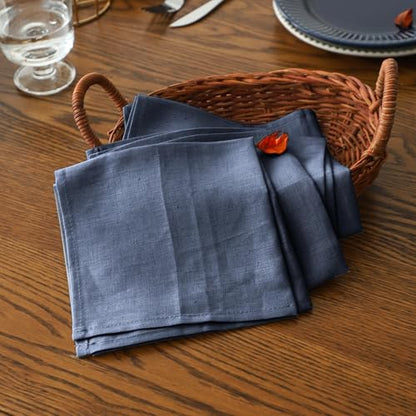 Simple&Opulence Linen Napkins Set of 6 – 100% Pure Linen Napkins for Spring, Easter, Mothers Day,Wedding, Party, Everyday Use Machine Washable and Reusable 14" x 14" Classic Blue - color: Classic Blue, size: napkin(14"×14")