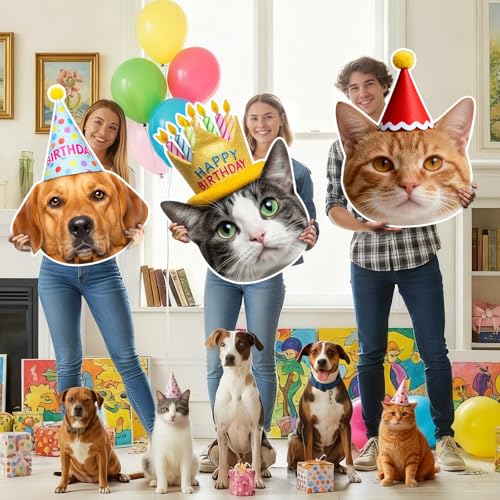 20-48" 3PCS Custom Big Head Cutout Personalized Giant Face for Parties, Birthdays, Weddings, Sports Events, Photo Props, On a Stick, Coroplast - color: 3 Pieces