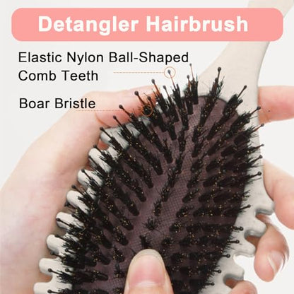 Hair Brush For Fine Hair, Curl Defining Brush For Women Soft Hair Detangler Brush (Beige) - color: Beige