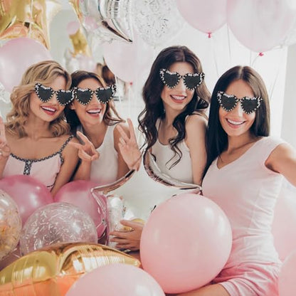 Etercycle Heart Sunglasses, Bride to Be Gifts Bachelorette Party Bride Sunglasses, Cute Glasses for Women Bachelorette Party (Black Diamond) - color: Black Diamond