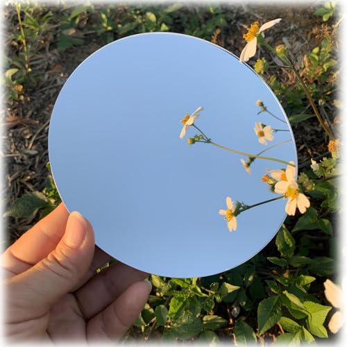 LTSRLL PMMA Mirror Tiles Photography Props Background Reflective Display Sheet Home Decor Vanity Mirror(Circle) - color: Circle