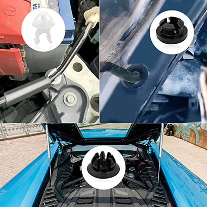 30 PCS Hood Prop Rod Holder, Prop Rod Clips, Grommet Clips for Most Cars, Black & White