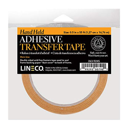 Lineco, Reverse Wound Acid Free 2 mil Adesive Transfer Hand Held ATG Tape. Used in Picture Framing, Mounting of Materials Such as Paper, Wood, Plastics, and Metals - color: 1 Pack