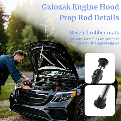 Engine Telescopic Hood Prop Rod, 29-40inch Hood Rod Support Retractable Trunk Stainless Steel Hood Prop Tool with Comfortable Foam Handle Universal Fit for All of Cars &Trucks