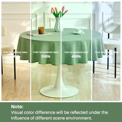 IVAPUPU Textured Tablecloth Round 60 Inch - Sage Green Waterproof Spill-Proof Wipeable Table Cloth Round Cover Wrinkle Free Circle Dining Tablecloths for Spring Wedding Birthday Farmhouse 2-4 Seats - color: Sage Green, size: 60" (Round)