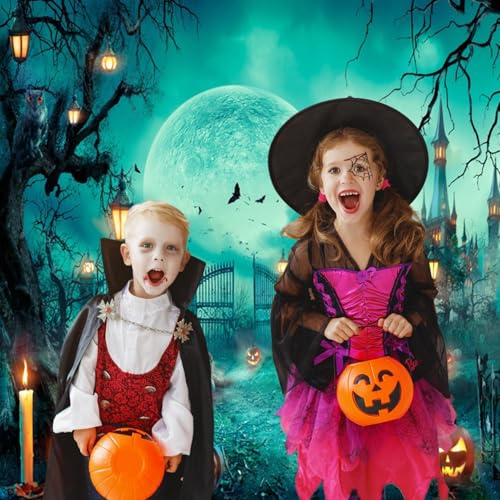 Happy Halloween Party Photo Background - 10x10ft Scary Cemetery Graveyard Skeleton Spooky Ghost Banner Decorations for Kids & Adults - size: 10x10ft
