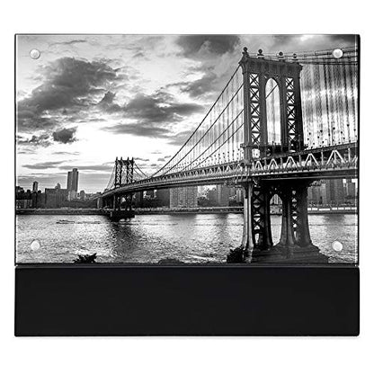 Isaac Jacobs 4” x 6” Black Wood Block Acrylic Picture Frame, Magnetic Photo Frame, Made For Tabletop Display (4” x 6” Black) - size: 4x6