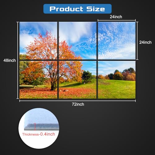 6 Pack Art Acoustic Panels Soundproof Wall Foam, 72X48 Inches Sound Absorbing Panels, Decorative Sound Blocker, Acoustic Treatment for Recording Studio, Maple Tree - color: Maple Tree, size: 72 X 48 Inches