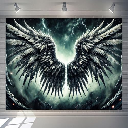 BlissYard 8x6ft Wings Background Angel Feather Wings Background Photo Prop Banner Decorations Room Decoration Wallpaper Photo Studio Booth Props Men's and Women's Bedroom Backgrop Decoration - color: Wings Background#4