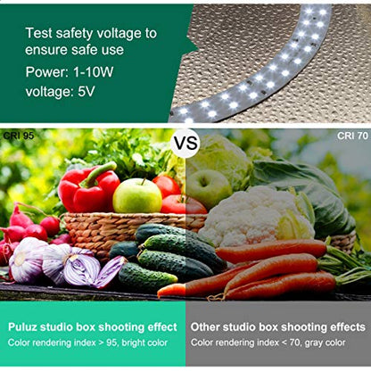 Lightbox, PULUZ 11.8"/30cm Photo Studio Light Box, Portable Picture Box Adjustable Brightness, Folding Professional Light Box Photography with Led Lights and 6 Colors Backdrops for Product Photography - color: 11.8x11.8x11.8in