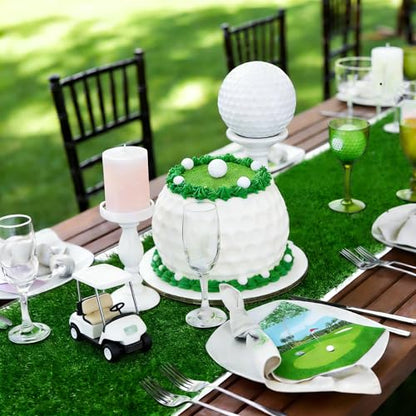 XLX TURF Green Grass Table Runner 12 x 132 Inch, Artificial Greenery Table Centerpiece Tabletop Decor for Wedding, Birthday Party, Banquet, Baby Shower - size: 12 x 132 Inches / 1PC