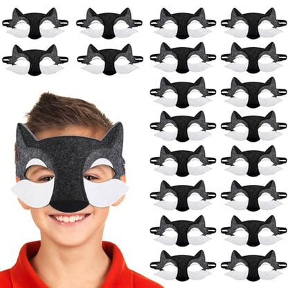 Felt Wolf Masks Half Face: 20pcs 7.86X3.93X0.12in Animal Mask Dress-up for Carnival Party Halloween Performance Photography Props