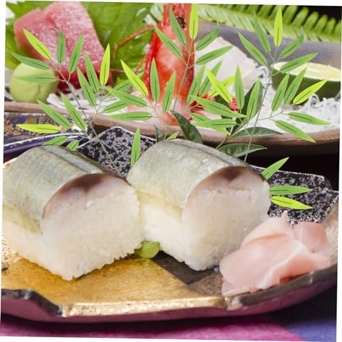 10pcs Bamboo Leaf Decor for Sushi Serving Plate Japanese Food Decoration for Sashimi Display Elegant and Practical Sushi Tray Leaf Embellishments