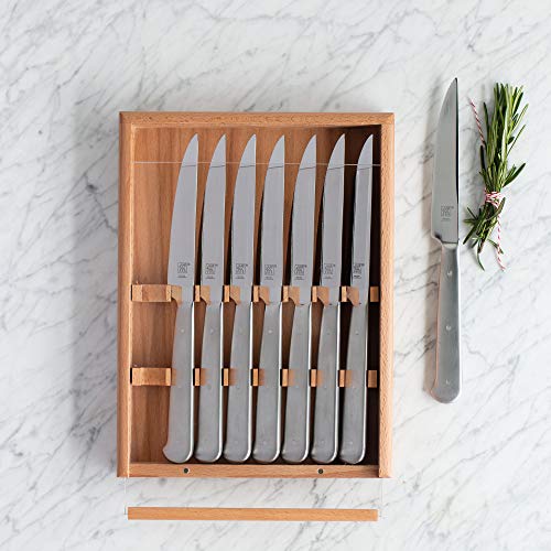 ZWILLING Porterhouse 8-pc Stainless Steel Steak Knife Set With Wood Presentation Box - color: Stainless Steel, size: 5"