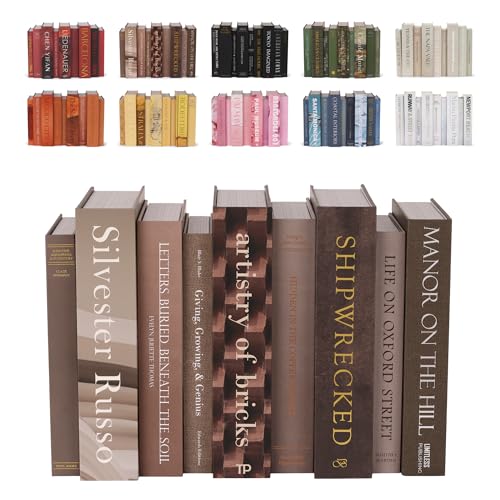 9 Faux Books with Hidden Storage (Earth), Vintage Books, Secret Storage, Bookshelf Decor, Coffee Table Storage, Home Staging Accessory, Brown Home Decor - color: Earth