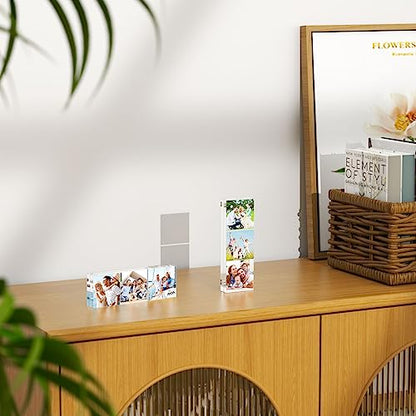 AITEE 2x6 Acrylic Picture Frames 3 Pack, 20% Thicker Block, Clear Picture Frames Freestanding Double Sided Magnetic Acrylic Lucite Frameless Transparent Square Frame Gift for Desktop Display - size: 2x6