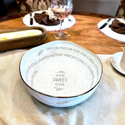 Pavilion Gift Company - Home Sweet Home - 10.5" Serving Bowl Sharing Memories Love Family Friends Thanksgiving Holidays Kitchenware Decor