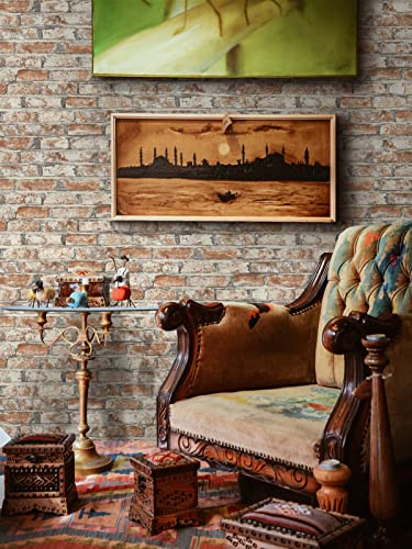 Sevalo Brick Wallpaper Peel and Stick Brick Contact Paper for Walls Red 3D Faux Self-Adhesive Removable Wallpaper for Bedroom Kitchen Backsplash Accent Wall Sticky Décor Fireplace 17.3inW 197inL - size: 17.3“×197”