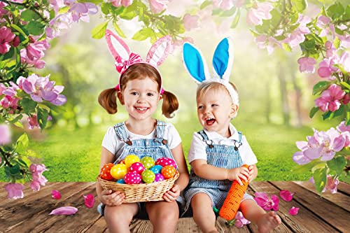 Renaiss 8x6ft Spring Nature Scenery Pink Flower Blossom Green Leaves Wood Floor Park Floral Meadow Photography Background for Wedding Baby Shower Birthday Party Decor Photo Studio Props - color: WSNKY03100, size: 8x6ft