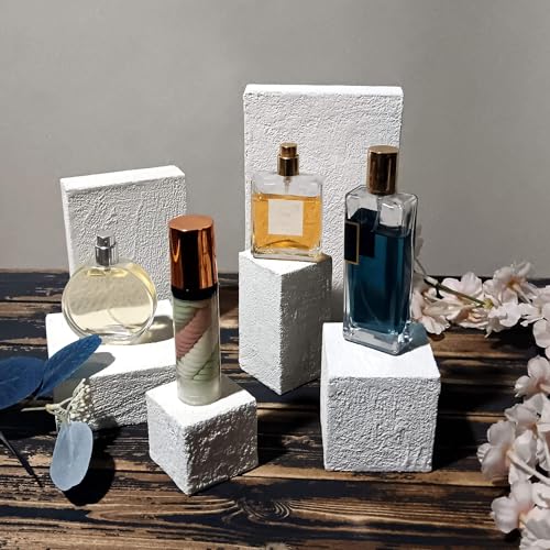 Product Photography Props Waterproof Non-dusting Geometric Cube Photo Backdrop for Jewelry Cosmetics Fragrance 6 PCS White