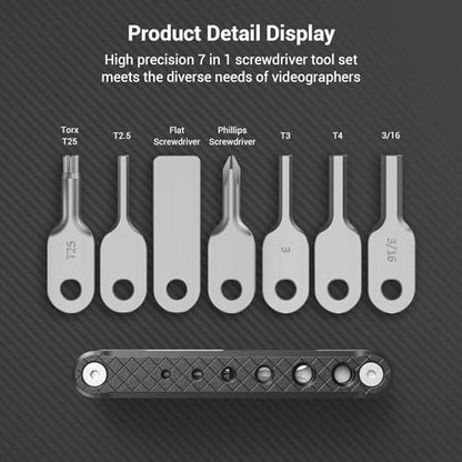 SMALLRIG Folding Tool Set with Screwdrivers and Hex Key Wrenches, Seven Functional Tools Included (Black) - 4681 - color: Black
