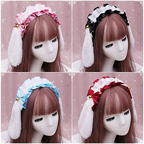 Faylay Cosplay Women Plush Furry Bunny Ears Headwear Accessory Rabbit Headband - color: 8-bjtlt With Tail