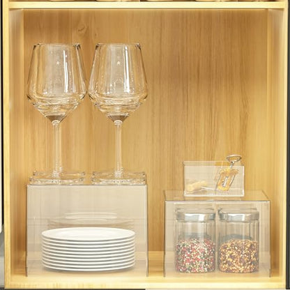 6 Pcs Clear Acrylic Boxes for Display as Buffet Risers and Stands, Food Risers for Party, Table, Stands, including 8", 7", 6", 5", 4", 3" (Small, 6Pcs, Clear) - size: Small, 6Pcs, Clear