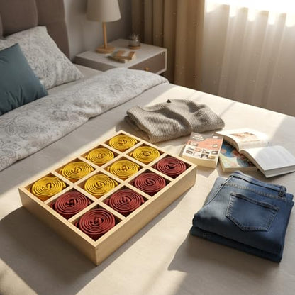 2 Pack Wooden Sorting Tray Grid Display Wood Divided Organizer Rectangular Vanish Finished Section Box for Rings Earrings Necklaces Bracelets (12 Compartments, 12.9 x 9.1 x 1.55 Inch)