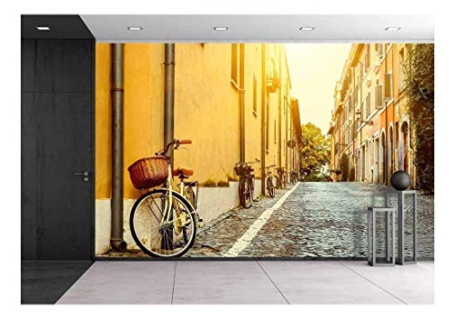 wall26 - Old Street in Rome, Italy - Removable Wall Mural | Self-Adhesive Large Wallpaper - 66x96 inches - color: Artwork - 01, size: 66"x96"