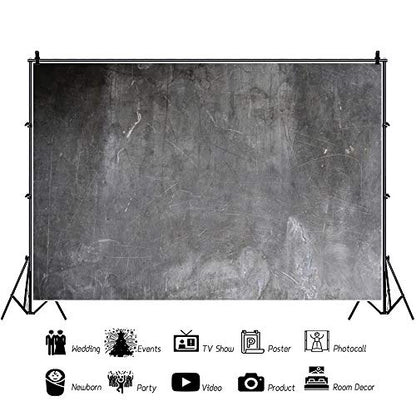 YongFoto 10x8ft Abstract Backdrop - Black Grey Concrete Stone Wall Grunge Old Cement Background for Photography Abstract Art Child Baby Professional Photo - size: 10x8ft