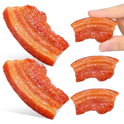 Vaguelly 5pcs Realistic Food Props Meat Model Simulation Bacon Toy Lifelike Decoration