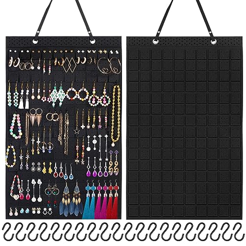Caffox Hanging Earring Holder, Large Earring Organizer with 20Pcs Extra Hooks for Earrings, Necklaces, Bracelets, Jewelry and Sunglasses, Wall Earring Display for Home, Holds Up To 300 Pairs - style: Earrings Holder