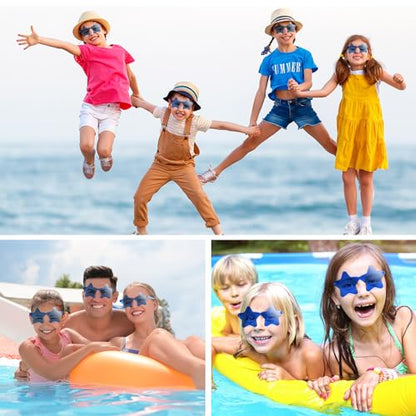 PLULON 30 Pairs Star Sunglasses Rimless Star Shape Sunglasses, Glasses Bulk Bachelorette Party Favors for Birthday Beach Kids Adult - color: Blue