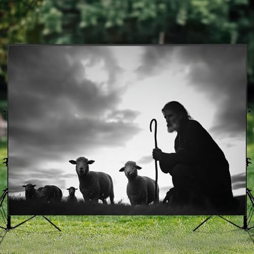 5x7ft Photography Backdrop Shepherd Tending Sheep Sunrise Landscape Photo Backdrop Photography Background for Photoshoot Portrait Video Party Photo Studio Prop Booth - color: Color4