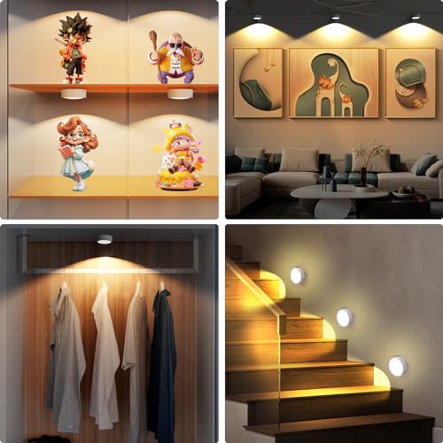 3 Pack Picture Lights for Wall, Rechargeable Battery Operated wall lights, Picture Frame lights with 3 Lighting Modes, Wireless Magnetic Painting Light with Remote Control Timer (White, 3 Pack) - color: White, size: 3 Pack