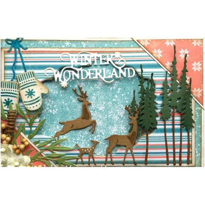 Lapoo Festivals Metal Cutting Die for Scrapbooking - Durable, Cut Stencils for DIY Scrapbook Photo Album Decorative Paper Card, Card Making Supplies, Embossing (Three Elk 2.4 x 1.9 in) - style: Three Elk 2.4 x 1.9 in
