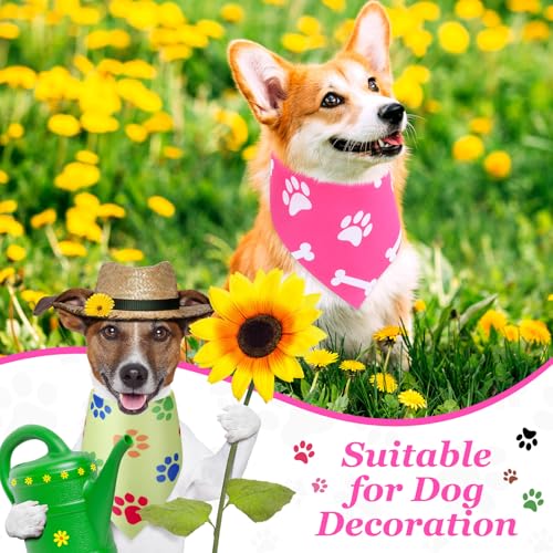 Abbylike 100 Pcs Paw Print Dog Bandanas Bulk Cute Footprint Bandanas for Dogs Triangle Kerchief Bib Scarf for Pets Halloween Party Costume Photo Props Daily Accessories Pet Shops (25.6 x 17.7 x 17.7) - size: 25.6 x 17.7 x 17.7 Inch, style: Paw Print