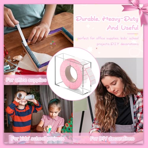 Double Sided Foam Tape Pre Cut 3/4 X 1/2 Inch EVA Foam Adhesive Squares Roll with Acrylic Storage Box 3D Foam Squares for Crafts Arts Sewing DIY Office Supplies (Tape+Box, Pink) - color: Pink, style: Tape+Box