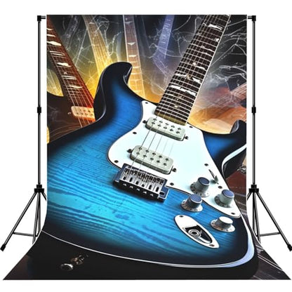 Magic Electric Guitar Music Backdrop Background for Photography 5x7ft Photobooth Professional Photo Backdrop Curtains Video Photography Studio Photo Backgrounds Banner Booth Background Screen Parties - color: Magic Electric Guitar Music