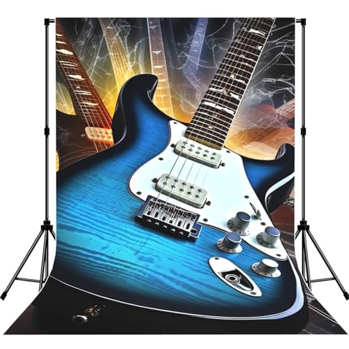 Magic Electric Guitar Music Backdrop Background for Photography 5x7ft Photobooth Professional Photo Backdrop Curtains Video Photography Studio Photo Backgrounds Banner Booth Background Screen Parties - color: Magic Electric Guitar Music