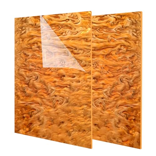 2 Pack12x8 Inch Pearl Cast Acrylic Sheets for CO2 Laser Cutting and Engraving Patterned Acrylic Plastic Sheets 1/8 Thick for DIY Crafts, Home Decor, Art Design (2, Brown, 12x8 Inch) - color: Brown, size: 12x8 Inch