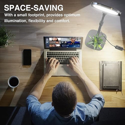 Video Conference Lighting for Zoom Meeting, Ring Light for Desk with Flexible Stand, 30 Light Modes Zoom Lighting for Computer, Desk Ring Light & Memory Function for Video Calls, Live Stream, Webcam - size: 1Pack