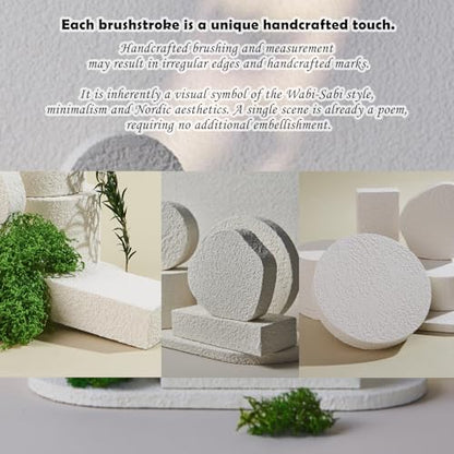 7PCS Product Photography Background Props Wooden Hand Painting Geometric Cube Waterproof Grain Textured Irregular Photos Prop for Photoshoot Cosmetics Fragrance Photo Food Jewelry - color: White