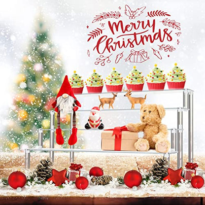 Acrylic Stands for Display, 4 Tier Clear Display Stand Risers Shelf for Cupcakes Perfumes Figurines, Tabletop Cupcake Stand for Decorating & Organizing (16" x 12.4" x 7.7")
