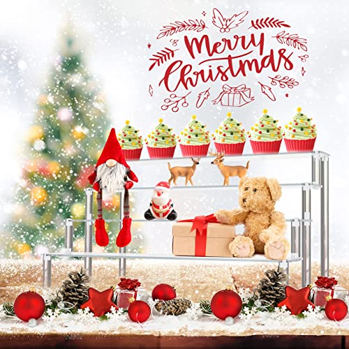 Acrylic Stands for Display, 4 Tier Clear Display Stand Risers Shelf for Cupcakes Perfumes Figurines, Tabletop Cupcake Stand for Decorating & Organizing (16" x 12.4" x 7.7")
