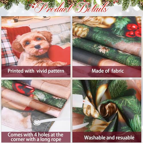 Buryeah Christmas Door Cover Decoration Christmas Fireplace Door Cover Xmas Nutcracker Banner Backdrop Photo Booth Prop Background for Winter Xmas Holiday New Year Party 6.5 x 3 Feet(Bright) - style: Bright