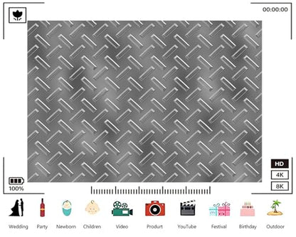 Trykid 12x10ft Silver Diamond Plate Metal Texture Backdrop Industrial Steel Surface Photography Background Tech Event Party Decoration Tapestry Photo Booth Prop Fabric - size: 12x10ft
